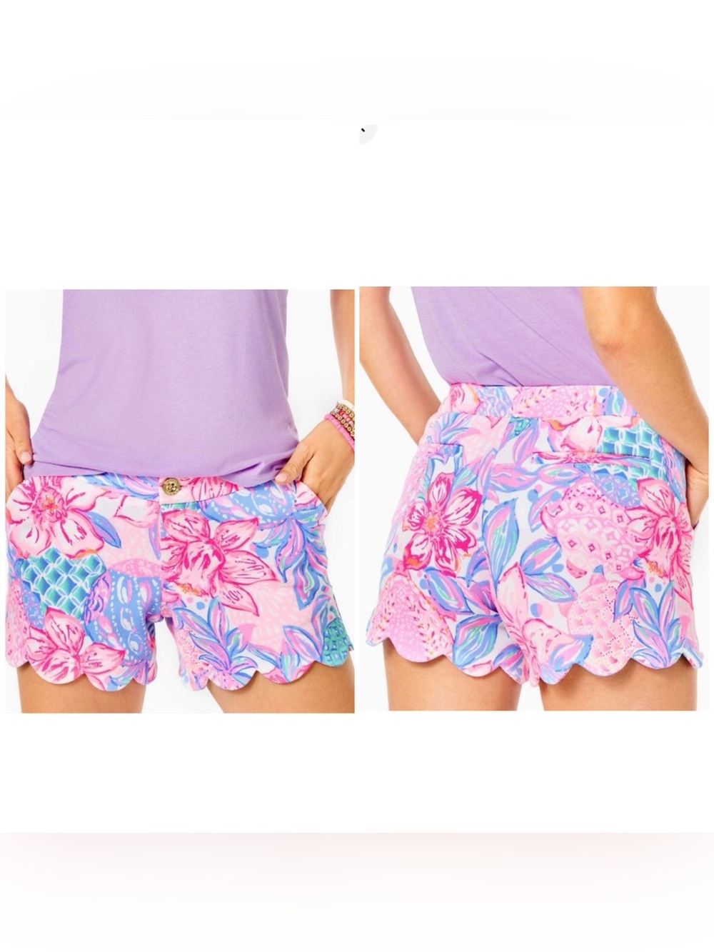 Lilly Pulitzer Buttercup Pique 5” Shorts Snappy Turtle Print